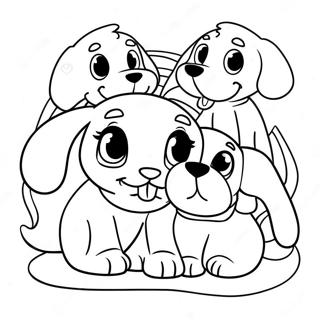 Adorable Pound Puppies Playing Together Coloring Page 60787-50422