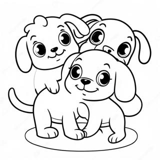 Adorable Pound Puppies Playing Together Coloring Page 60787-50424