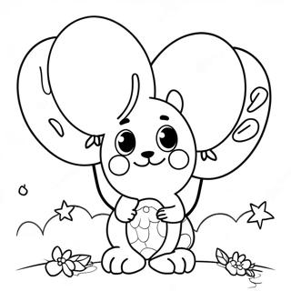 Boj With Colorful Balloons Coloring Page 60827-50450