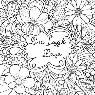 Live Laugh Love Floral Design Coloring Page 60837-50455