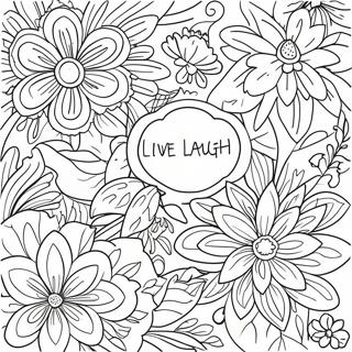 Live Laugh Love Floral Design Coloring Page 60837-50456