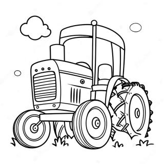 Happy Birthday Tractor Coloring Pages