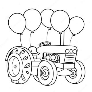 Happy Birthday Tractor Coloring Pages