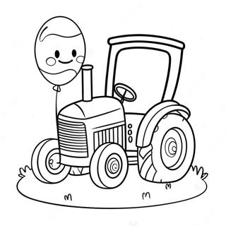 Cute Tractor With Balloons Coloring Page 60857-50470