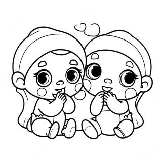 Cute Cry Babies Playing Together Coloring Page 6085-4861