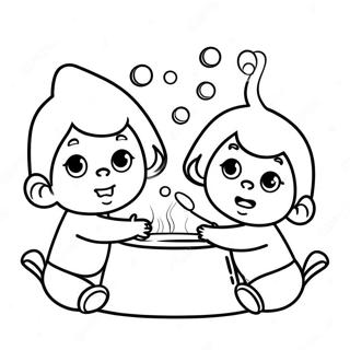 Cute Cry Babies Playing Together Coloring Page 6085-4862