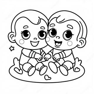 Cute Cry Babies Playing Together Coloring Page 6085-4863