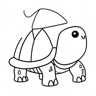 Festive Turtle With Santa Hat Coloring Page 60887-50497