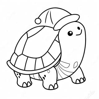 Festive Turtle With Santa Hat Coloring Page 60887-50498