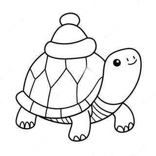 Festive Turtle With Santa Hat Coloring Page 60887-50500