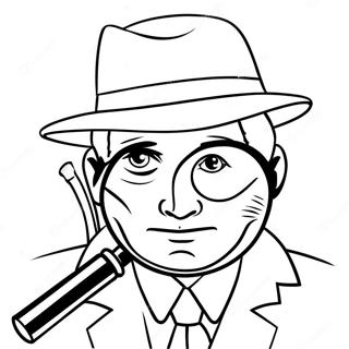 Detective With Magnifying Glass Coloring Page 60947-50542