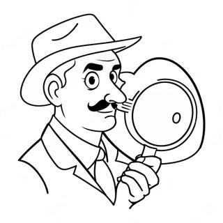 Detective With Magnifying Glass Coloring Page 60947-50543