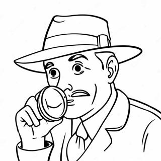 Detective With Magnifying Glass Coloring Page 60947-50544