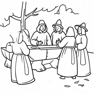 Salem Witch Trials Historical Scene Coloring Page 60986-50570