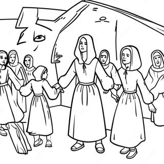 Salem Witch Trials Historical Scene Coloring Page 60986-50571