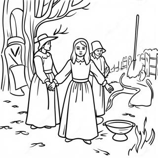 Salem Witch Trials Historical Scene Coloring Page 60986-50572