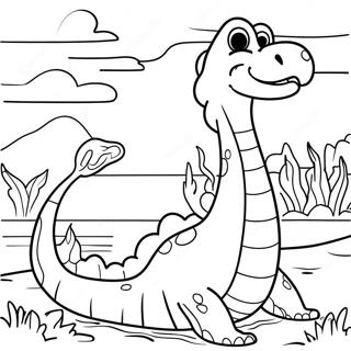 Friendly Loch Ness Monster Coloring Page 61007-50590