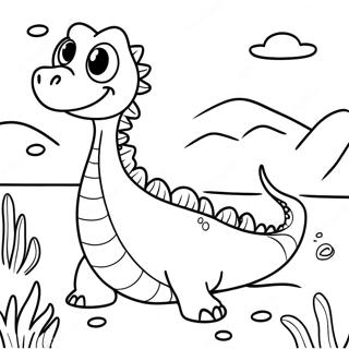 Friendly Loch Ness Monster Coloring Page 61007-50591