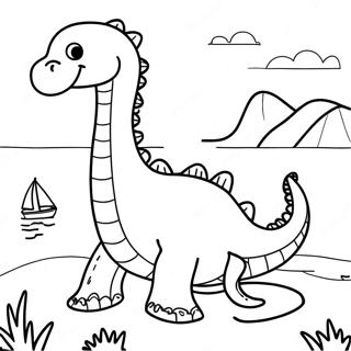 Friendly Loch Ness Monster Coloring Page 61007-50592