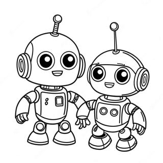 Cute Robots From The Movie Coloring Page 61017-50598