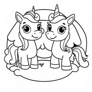 Cute Baby Unicorns In A Rainbow Coloring Page 61027-50610