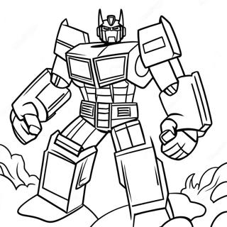 Optimus Prime In Battle Coloring Page 61037-50615