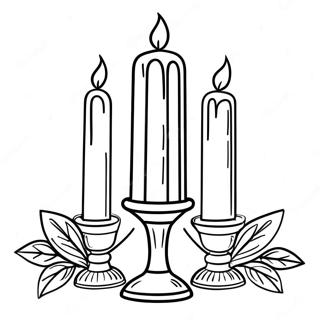 Shabbat Candles Coloring Pages