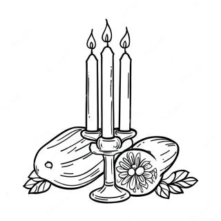 Shabbat Candles Coloring Page 61056-50648