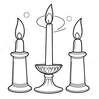 Shabbat Candles Coloring Pages