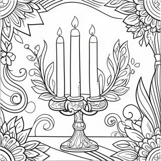 Beautiful Shabbat Candles Coloring Page 61057-50642