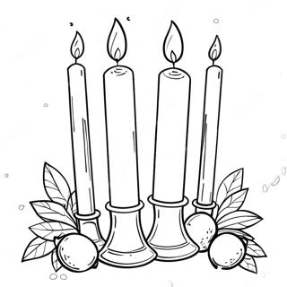 Beautiful Shabbat Candles Coloring Page 61057-50643