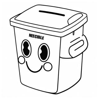 Cute Recycling Bin Coloring Page 6105-4880