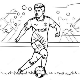 Kevin De Bruyne Dribbling Coloring Page 61077-50649