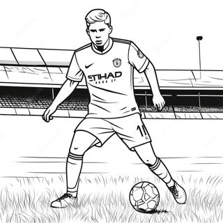 Kevin De Bruyne Dribbling Coloring Page 61077-50652