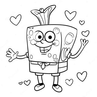 Spongebob Valentines Coloring Pages