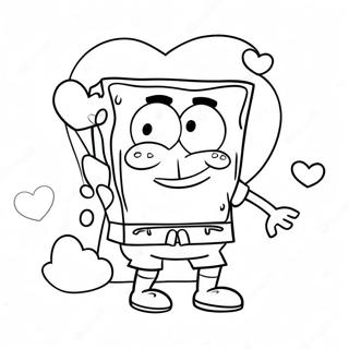 Spongebob Valentines Coloring Page 61086-50656