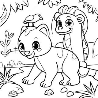 Detailed Jungle Animals Coloring Page 61097-50666