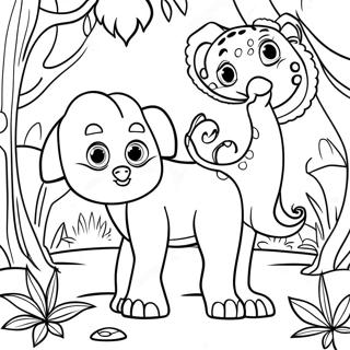 Detailed Jungle Animals Coloring Page 61097-50667