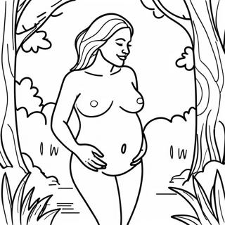 Realistic Pregnant Woman In Nature Coloring Page 61116-50686