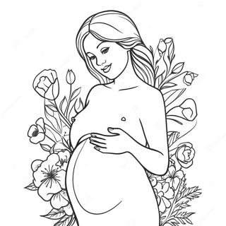 Realistic Pregnant Woman Coloring Pages