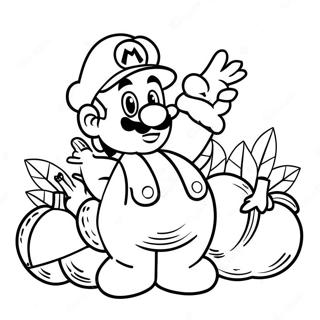 Happy Thanksgiving Mario Coloring Pages