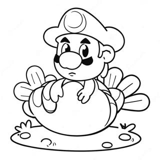 Happy Thanksgiving Mario Coloring Page 61136-50691