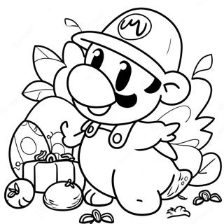 Happy Thanksgiving Mario Coloring Page 61136-50692