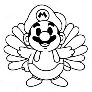 Mario In A Festive Turkey Costume Coloring Page 61137-50697