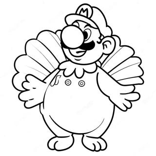 Mario In A Festive Turkey Costume Coloring Page 61137-50699