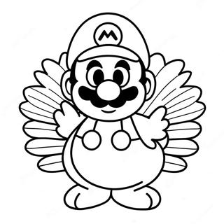 Mario In A Festive Turkey Costume Coloring Page 61137-50700