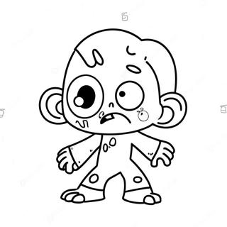 Cute Cartoon Zombie Coloring Page 61147-50704