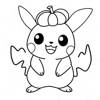 Pikachu Dressed As A Pumpkin Coloring Page 6115-4885