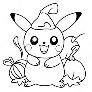 Pikachu Dressed As A Pumpkin Coloring Page 6115-4886