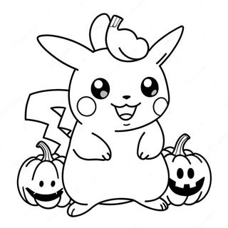 Pikachu Dressed As A Pumpkin Coloring Page 6115-4888